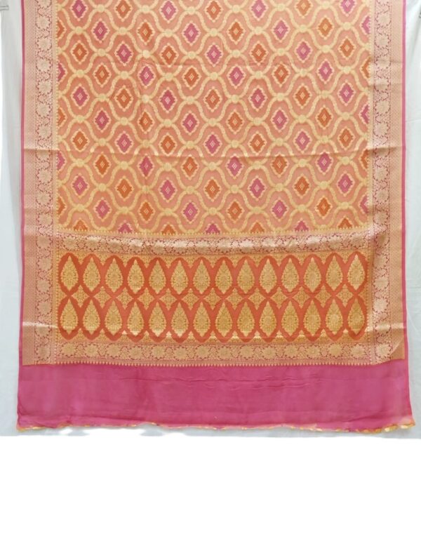 Orange Handloom Pure Khaddi Banarasi Saree