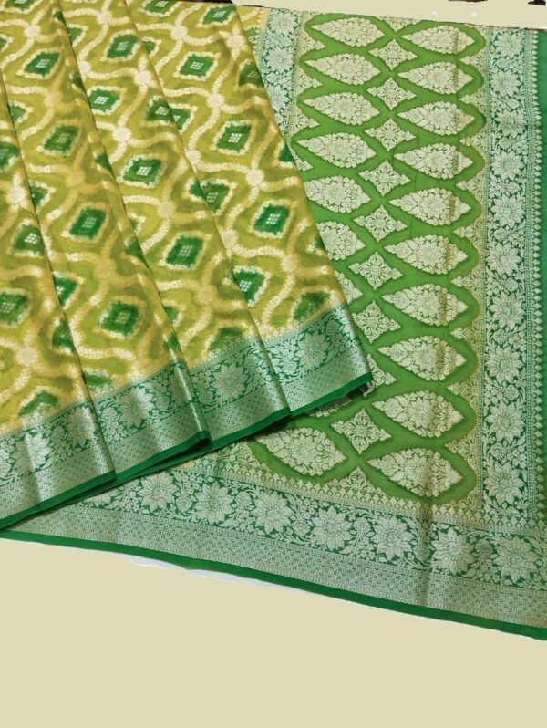 Yellow Handloom Pure Khaddi Banarasi Saree