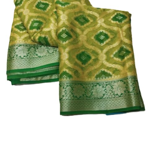 Yellow Handloom Pure Khaddi Banarasi Saree