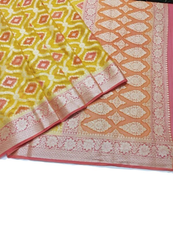 Yellow Handloom Pure Khaddi Banarasi Saree