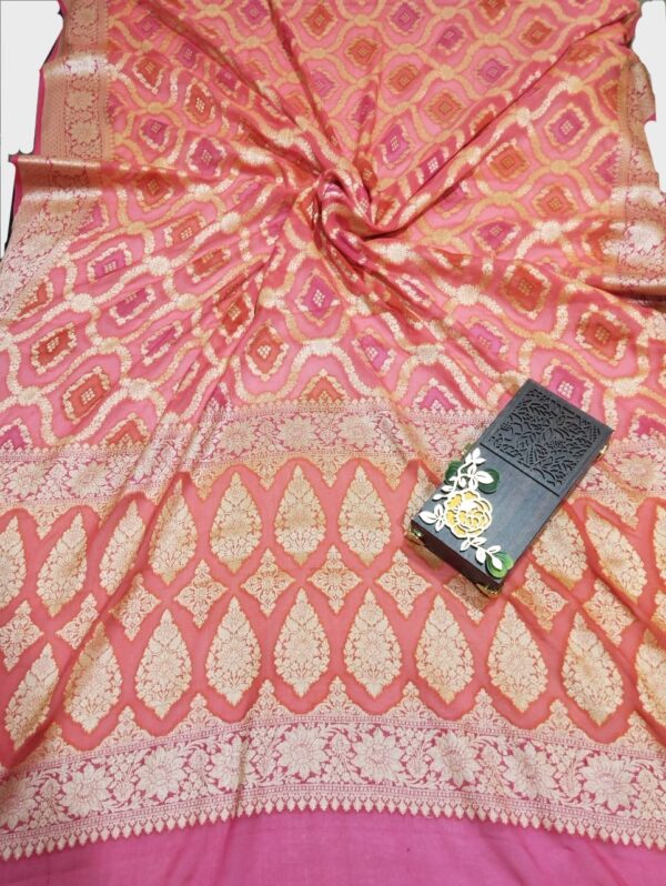 Red Handloom Pure Khaddi Banarasi Saree