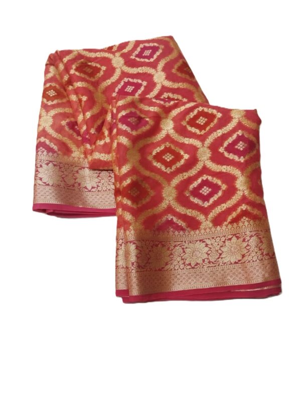 Red Handloom Pure Khaddi Banarasi Saree