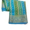 Blue Handloom Pure Khaddi Banarasi Saree