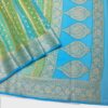 Blue Handloom Pure Khaddi Banarasi Saree