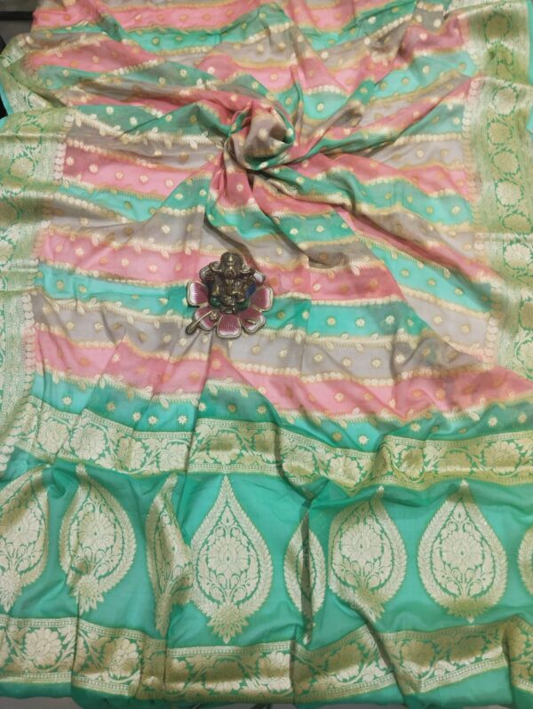 Pink Handloom Pure Khaddi Banarasi Saree