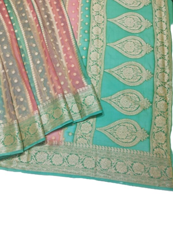 Pink Handloom Pure Khaddi Banarasi Saree