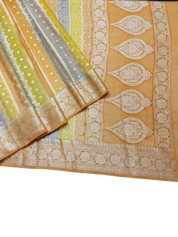 Yellow Handloom Pure Khaddi Banarasi Saree
