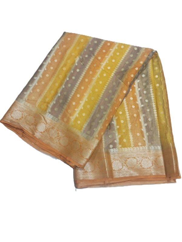 Yellow Handloom Pure Khaddi Banarasi Saree