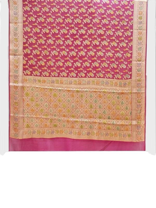 Pink Handloom Pure Khaddi Banarasi Saree