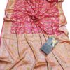 Pink Handloom Pure Khaddi Banarasi Saree