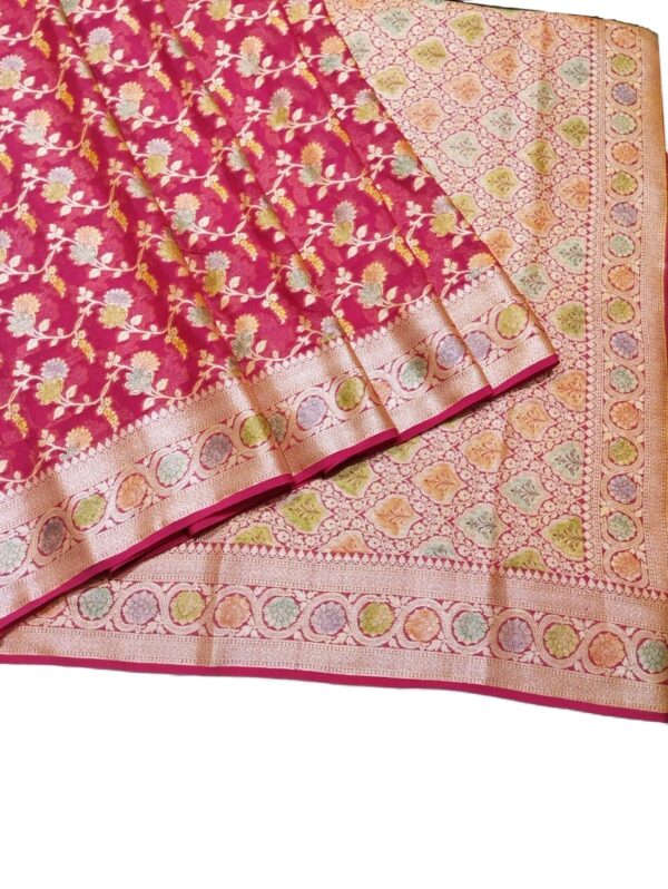 Pink Handloom Pure Khaddi Banarasi Saree