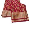 Pink Handloom Pure Khaddi Banarasi Saree