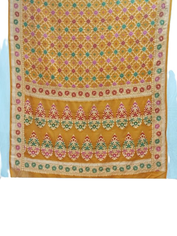 Mustard Handloom Pure Khaddi Banarasi Saree