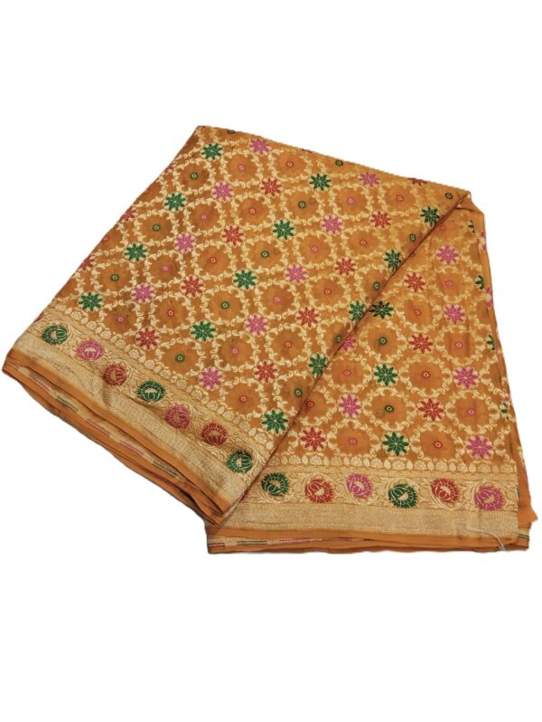 Mustard Handloom Pure Khaddi Banarasi Saree