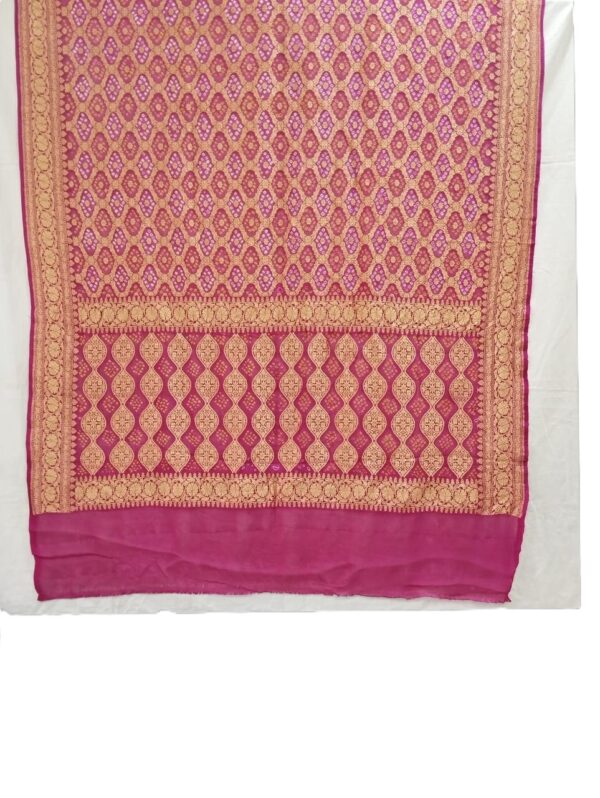 Magenta Handloom Pure Khaddi Banarasi Saree