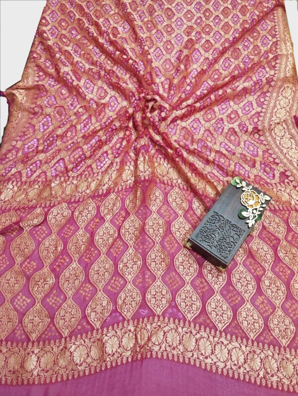 Magenta Handloom Pure Khaddi Banarasi Saree