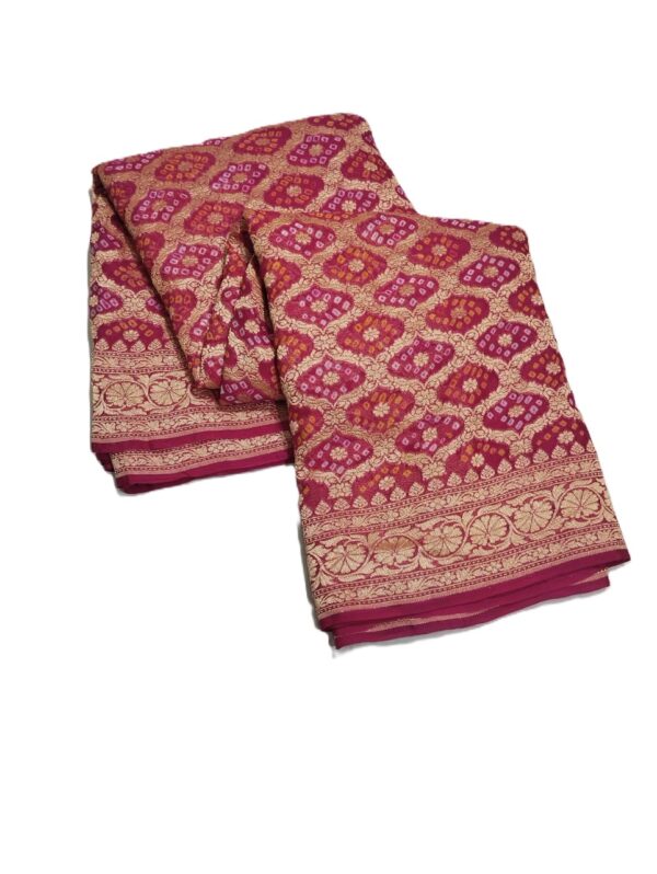 Magenta Handloom Pure Khaddi Banarasi Saree