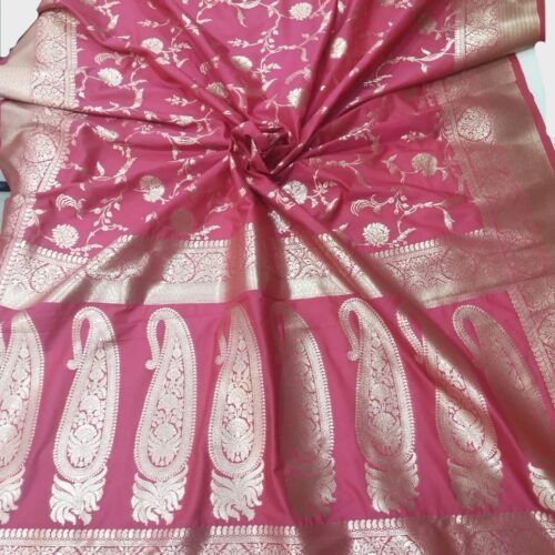 Pink Handloom Banarasi Silk Saree