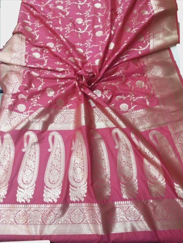 Pink Handloom Banarasi Silk Saree
