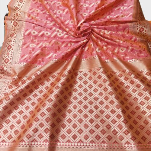 Pink Handloom Banarasi Silk Saree