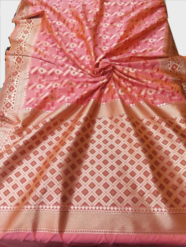 Pink Handloom Banarasi Silk Saree