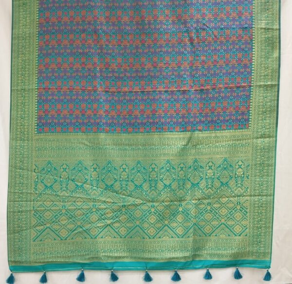 Turquoise Handloom Banarasi Silk Saree