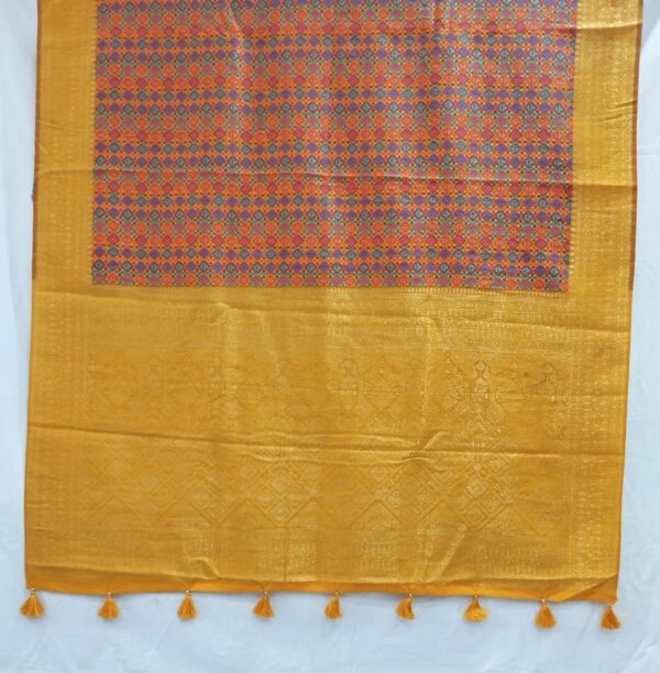 Mustard Handloom Banarasi Silk Saree