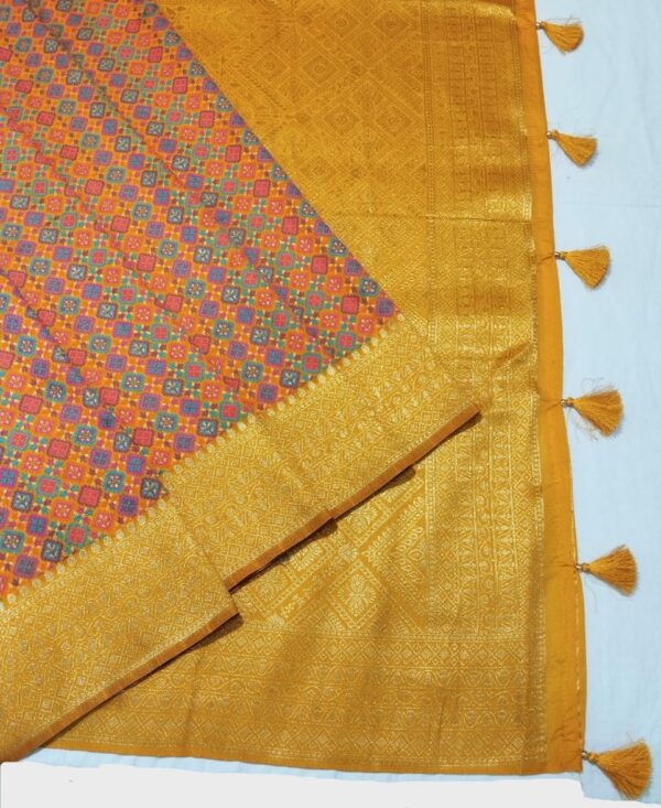 Mustard Handloom Banarasi Silk Saree