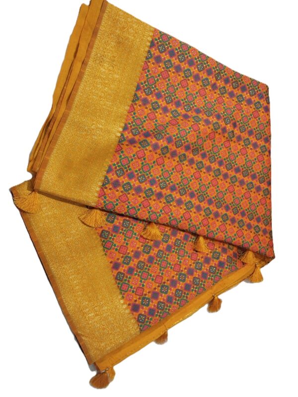 Mustard Handloom Banarasi Silk Saree
