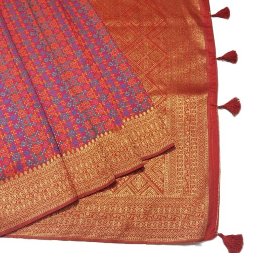 Red Handloom Banarasi Silk Saree