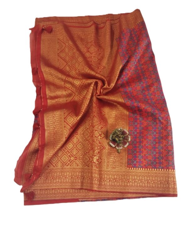 Red Handloom Banarasi Silk Saree