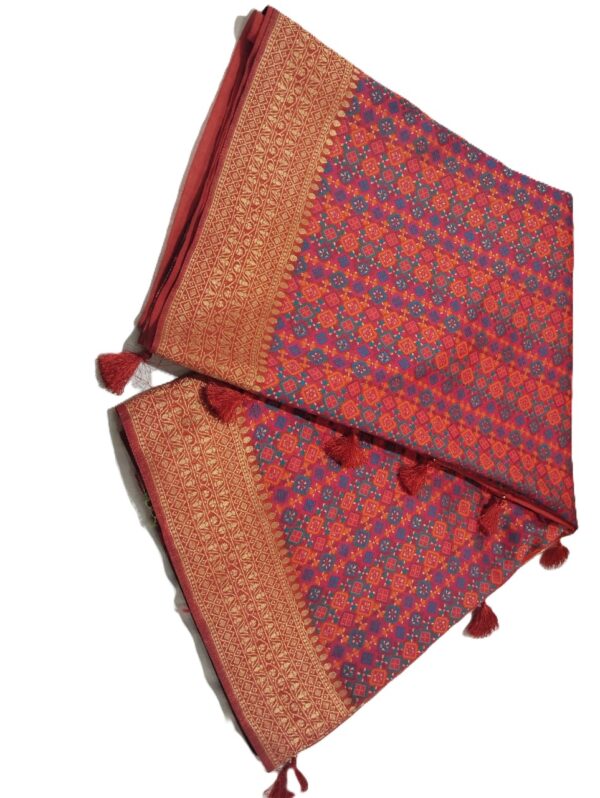 Red Handloom Banarasi Silk Saree