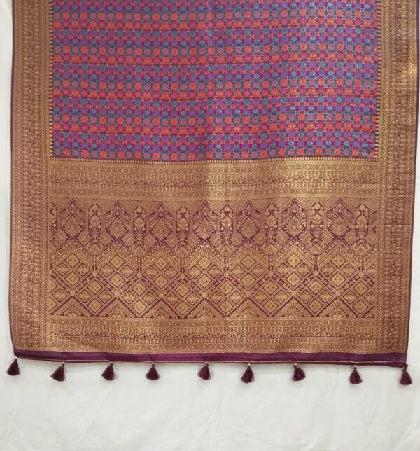 Purple Handloom Banarasi Silk Saree