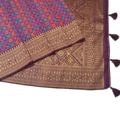 Purple Handloom Banarasi Silk Saree