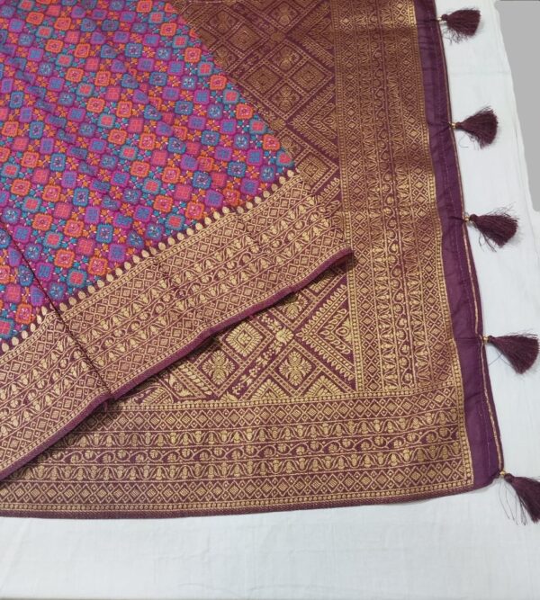 Purple Handloom Banarasi Silk Saree