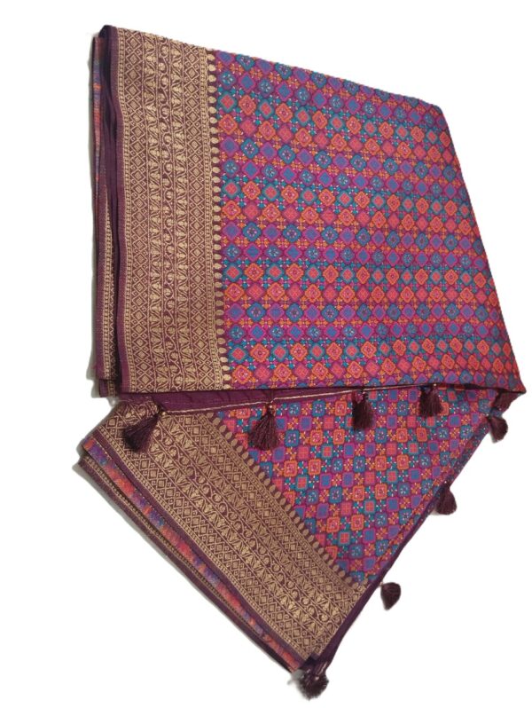 Purple Handloom Banarasi Silk Saree
