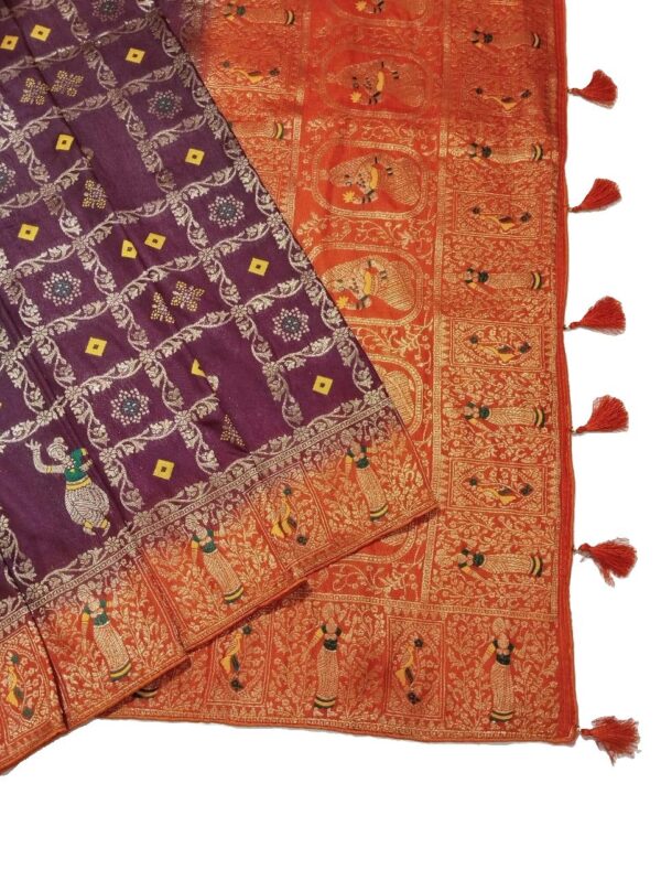Purple Handloom Banarasi Silk Saree