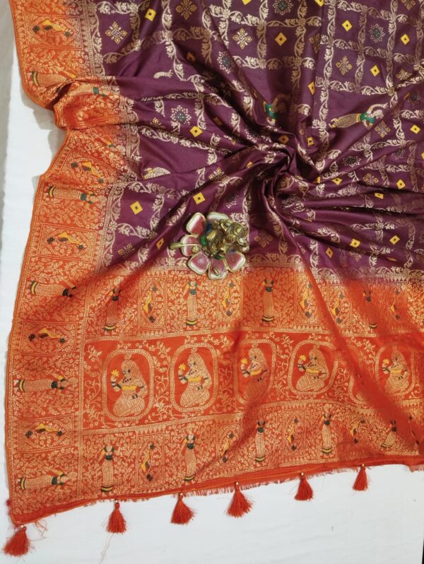 Purple Handloom Banarasi Silk Saree