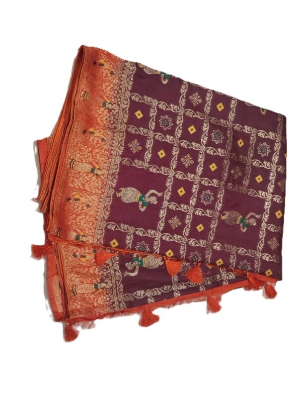 Purple Handloom Banarasi Silk Saree