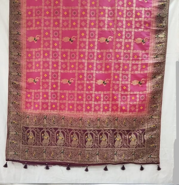Pink Handloom Banarasi Silk Saree