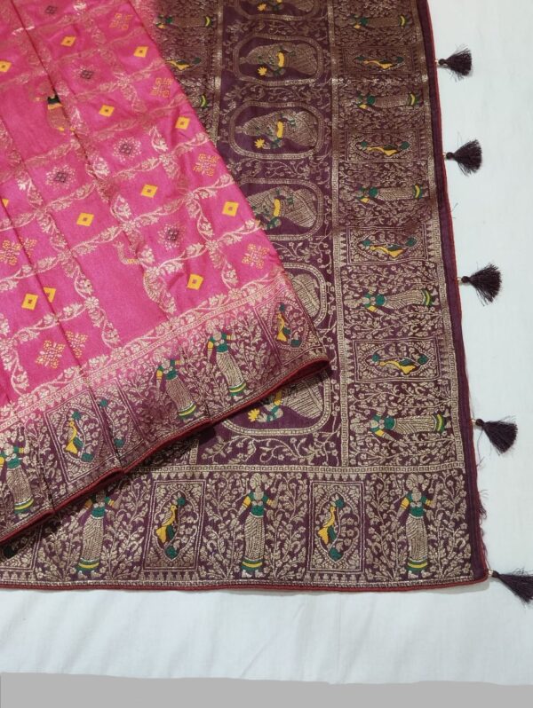 Pink Handloom Banarasi Silk Saree