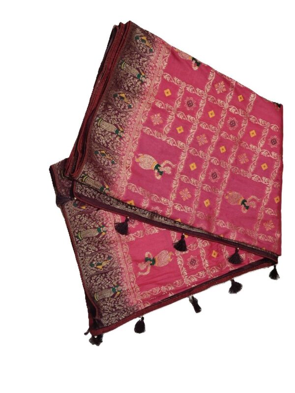 Pink Handloom Banarasi Silk Saree