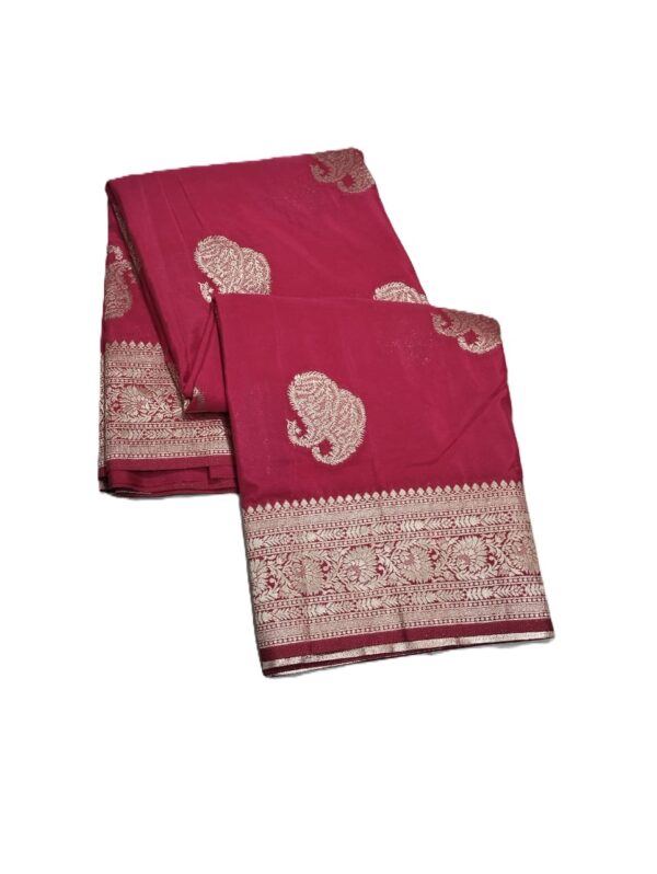 Magenta Handloom Banarasi Silk Saree