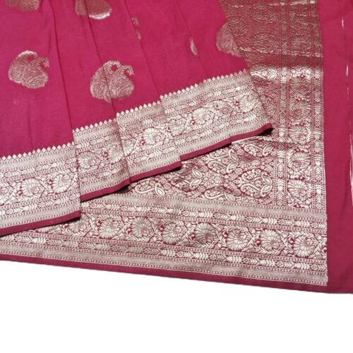 Magenta Handloom Banarasi Silk Saree