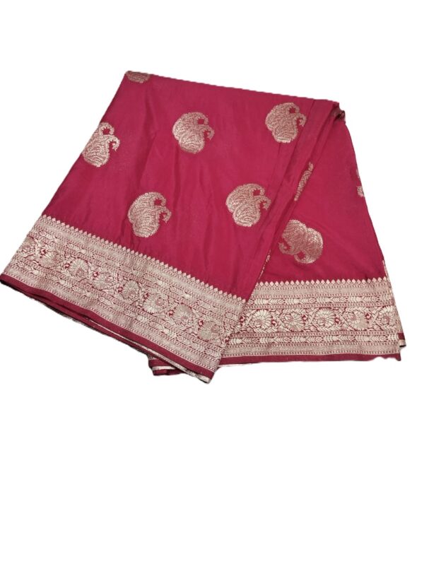 Magenta Handloom Banarasi Silk Saree