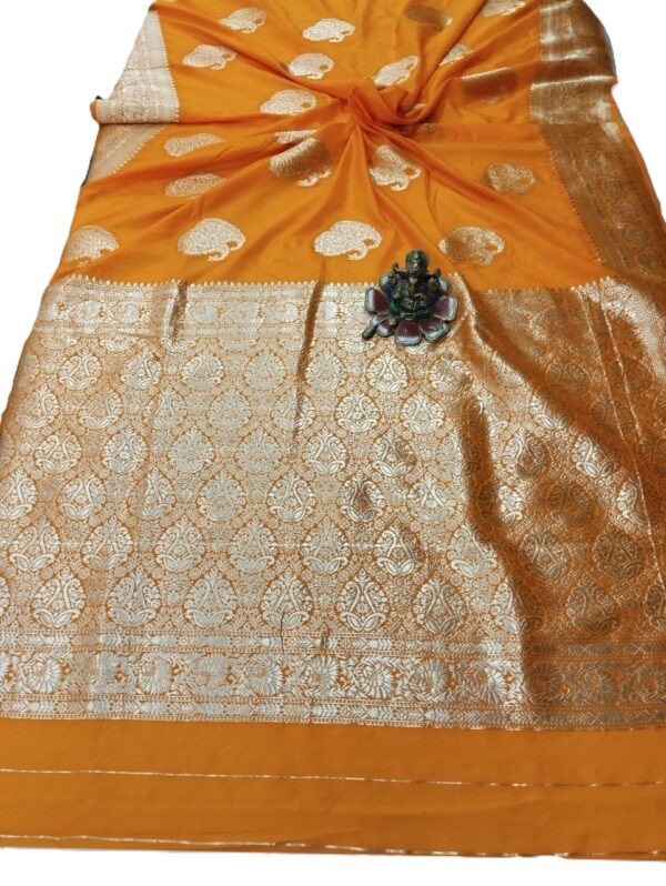 Mustard Yellow Handloom Banarasi Silk Saree