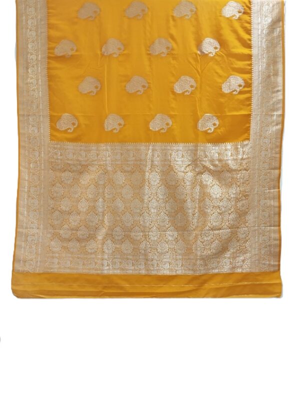 Mustard Yellow Handloom Banarasi Silk Saree