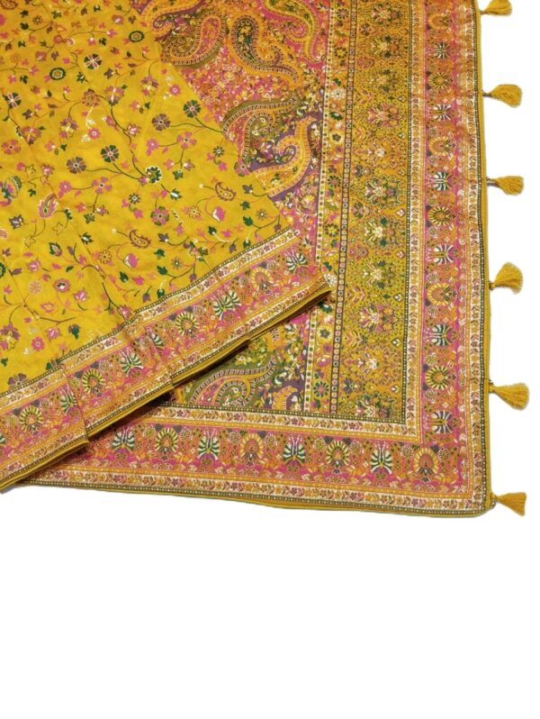 Mustard Yellow Handloom Banarasi Silk Saree