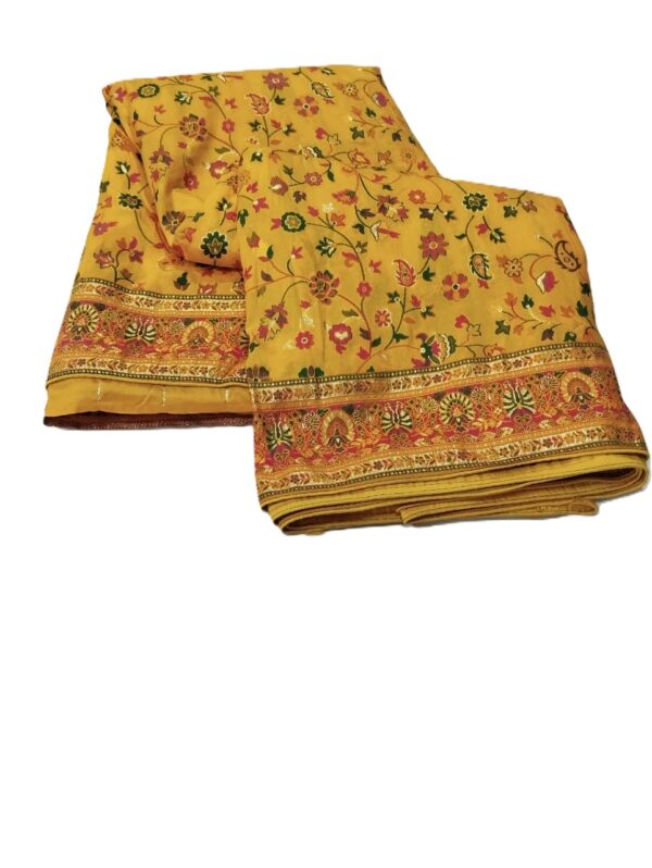 Mustard Yellow Handloom Banarasi Silk Saree