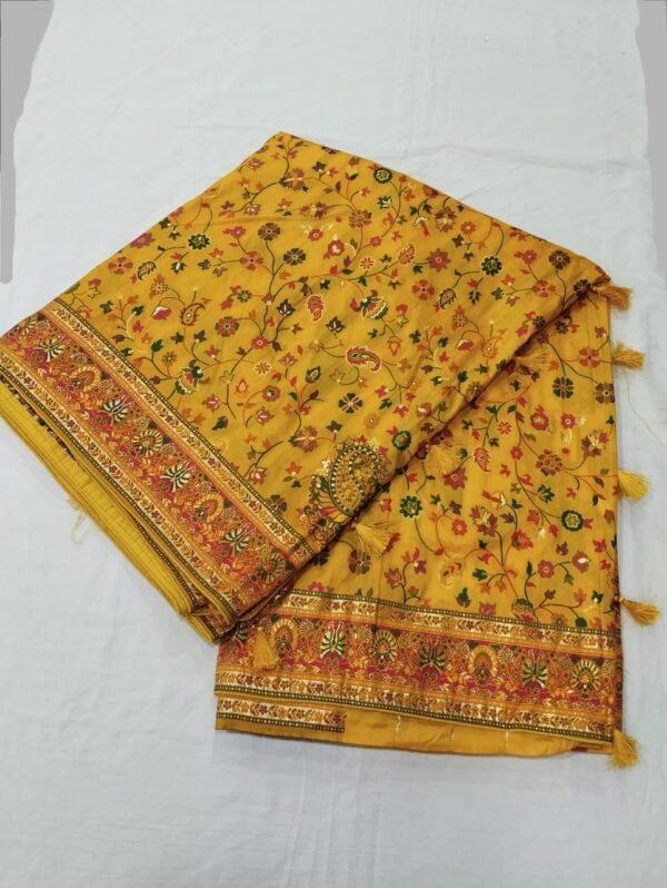 Mustard Yellow Handloom Banarasi Silk Saree